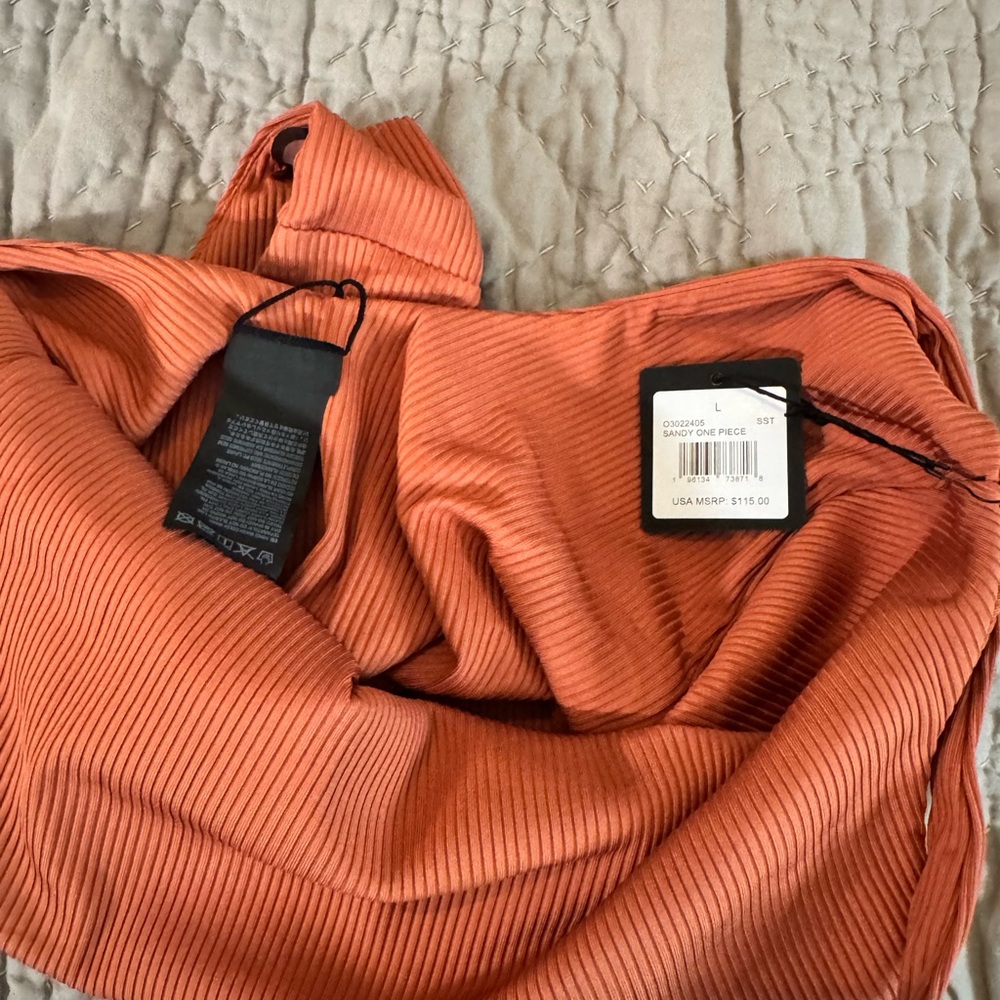 Orange Ribbed Top